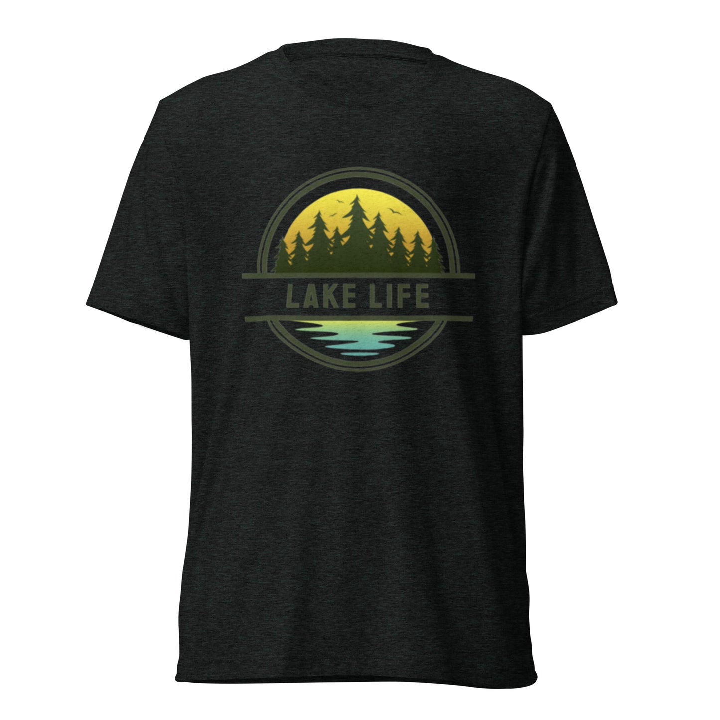 Short sleeve t-shirt - Lake Life yellow & blue