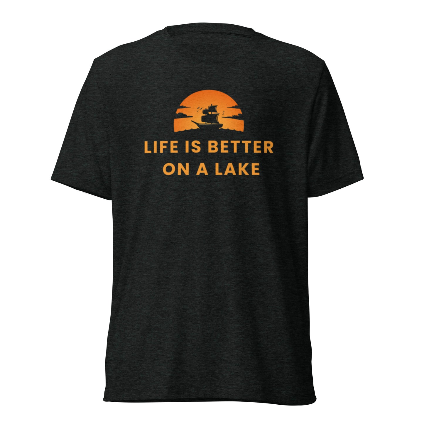 Short sleeve t-shirt - Life is Better on a Lake Blue Sailboat