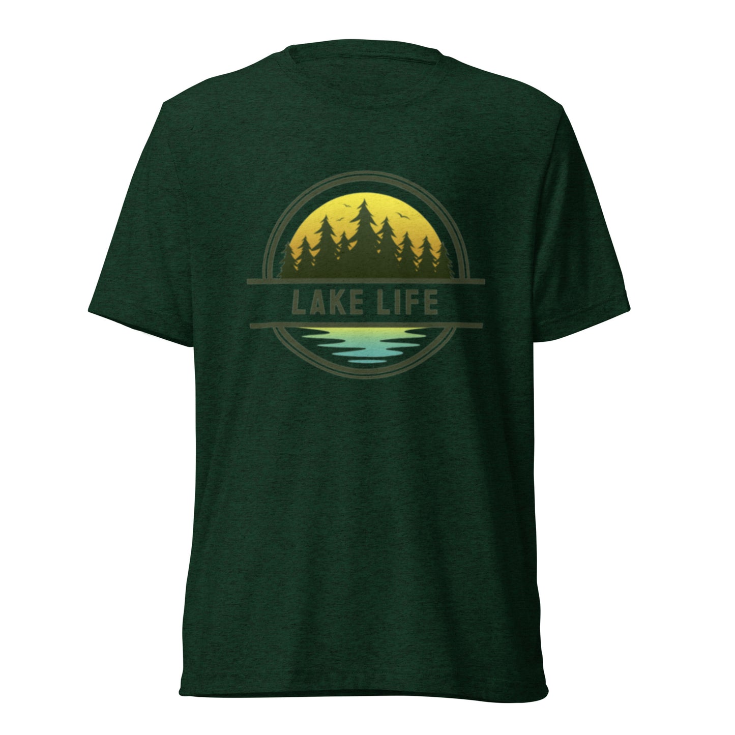 Short sleeve t-shirt - Lake Life yellow & blue