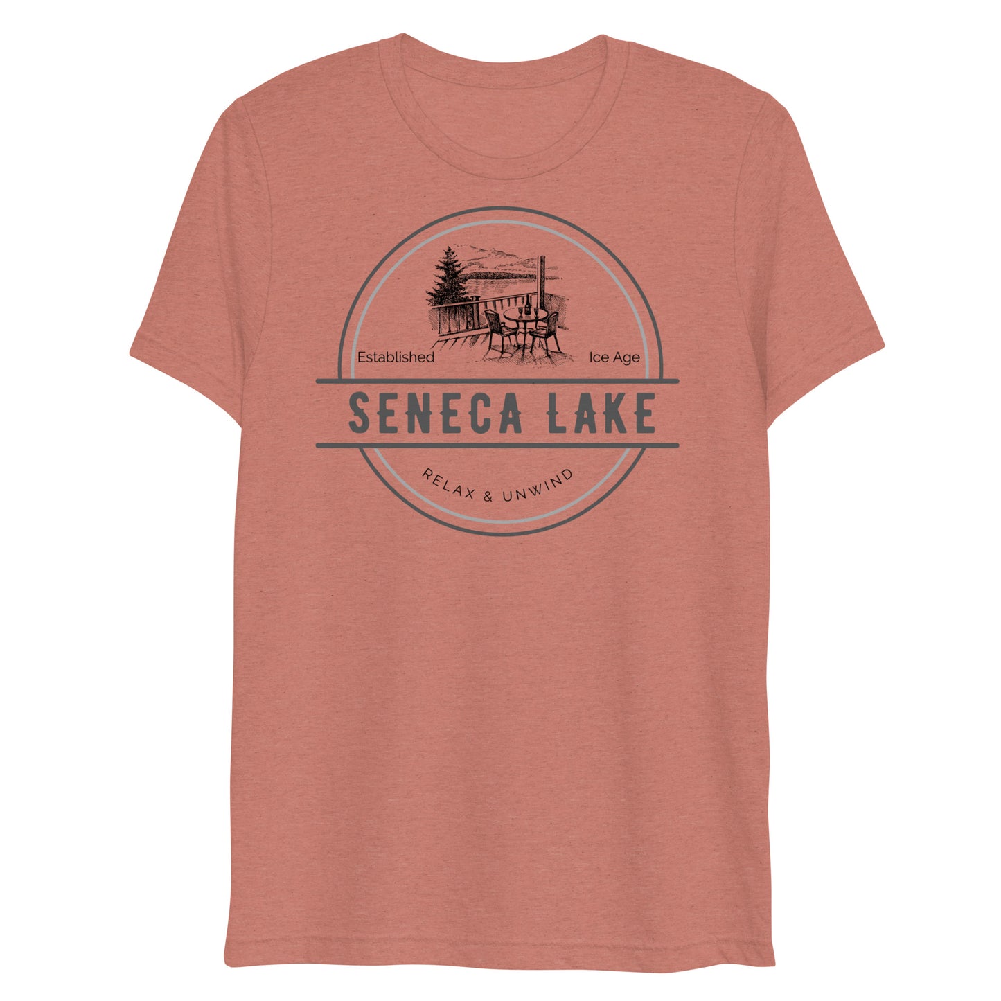 Short sleeve t-shirt - Seneca Lake View from a Deck