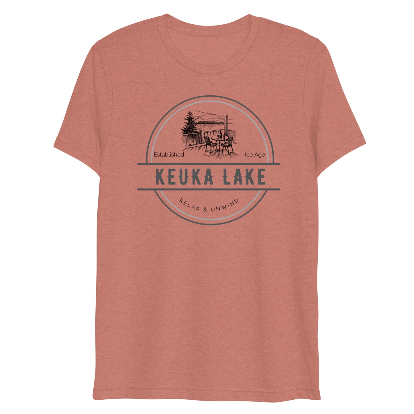 Short sleeve t-shirt - Keuka Lake View from a Deck