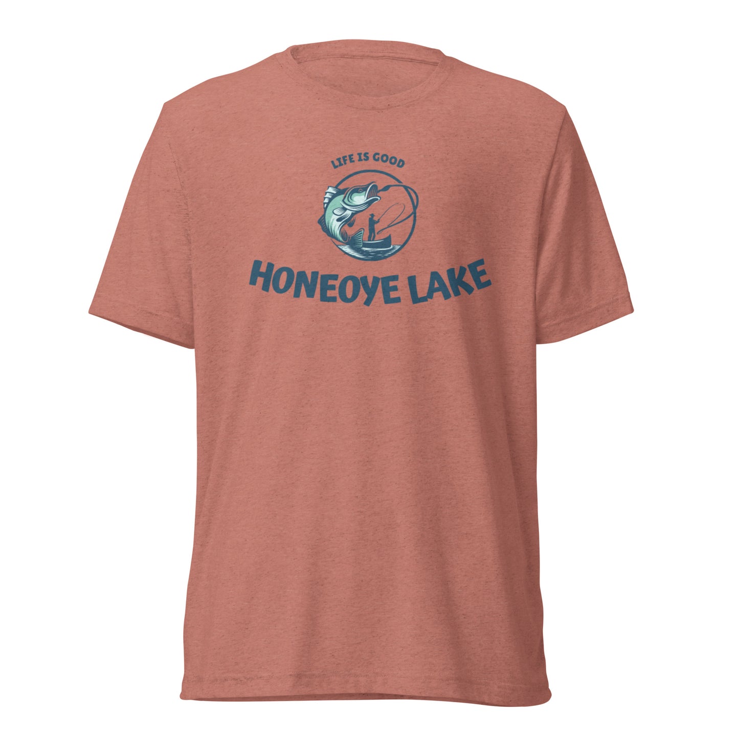 Short sleeve t-shirt - Honeoye Lake Life is Good Fisherman