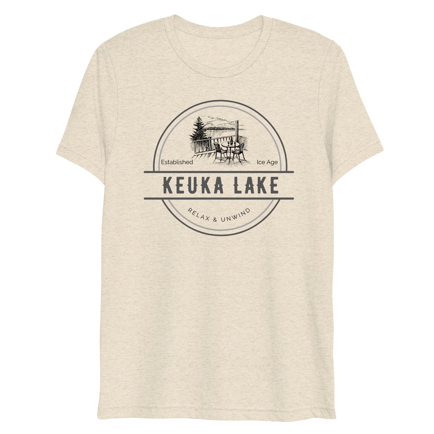 Short sleeve t-shirt - Keuka Lake View from a Deck