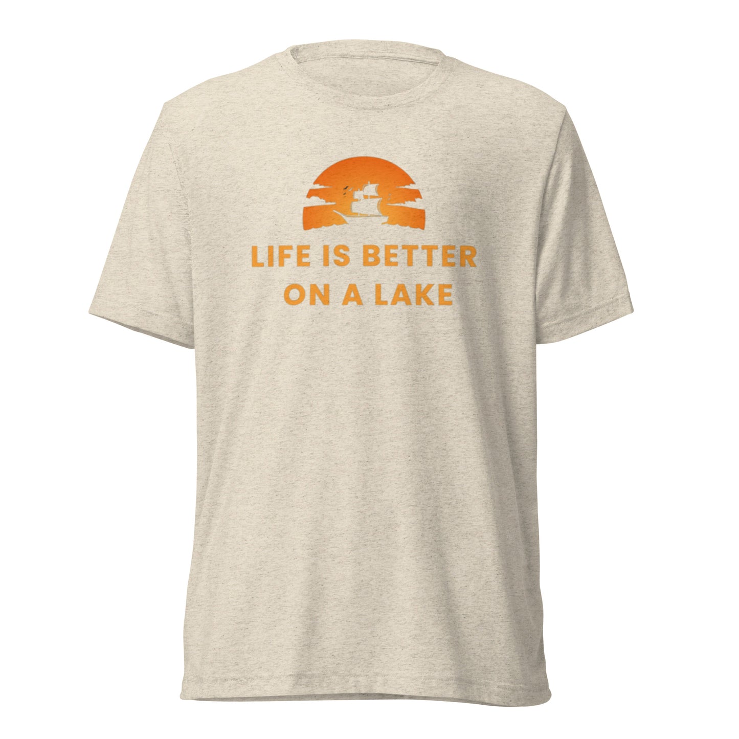 Short sleeve t-shirt - Life is Better on a Lake Blue Sailboat