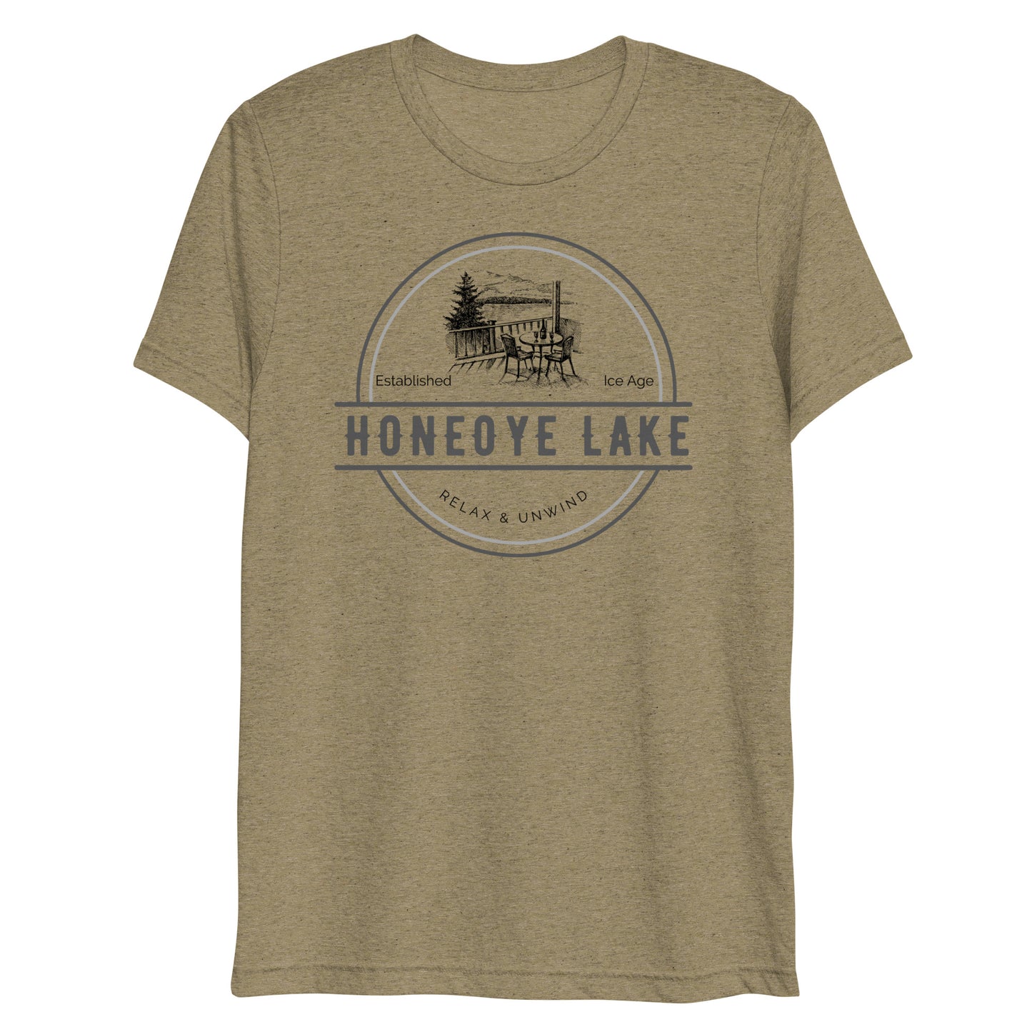 Short sleeve t-shirt - Honeoye Lake View from a Deck