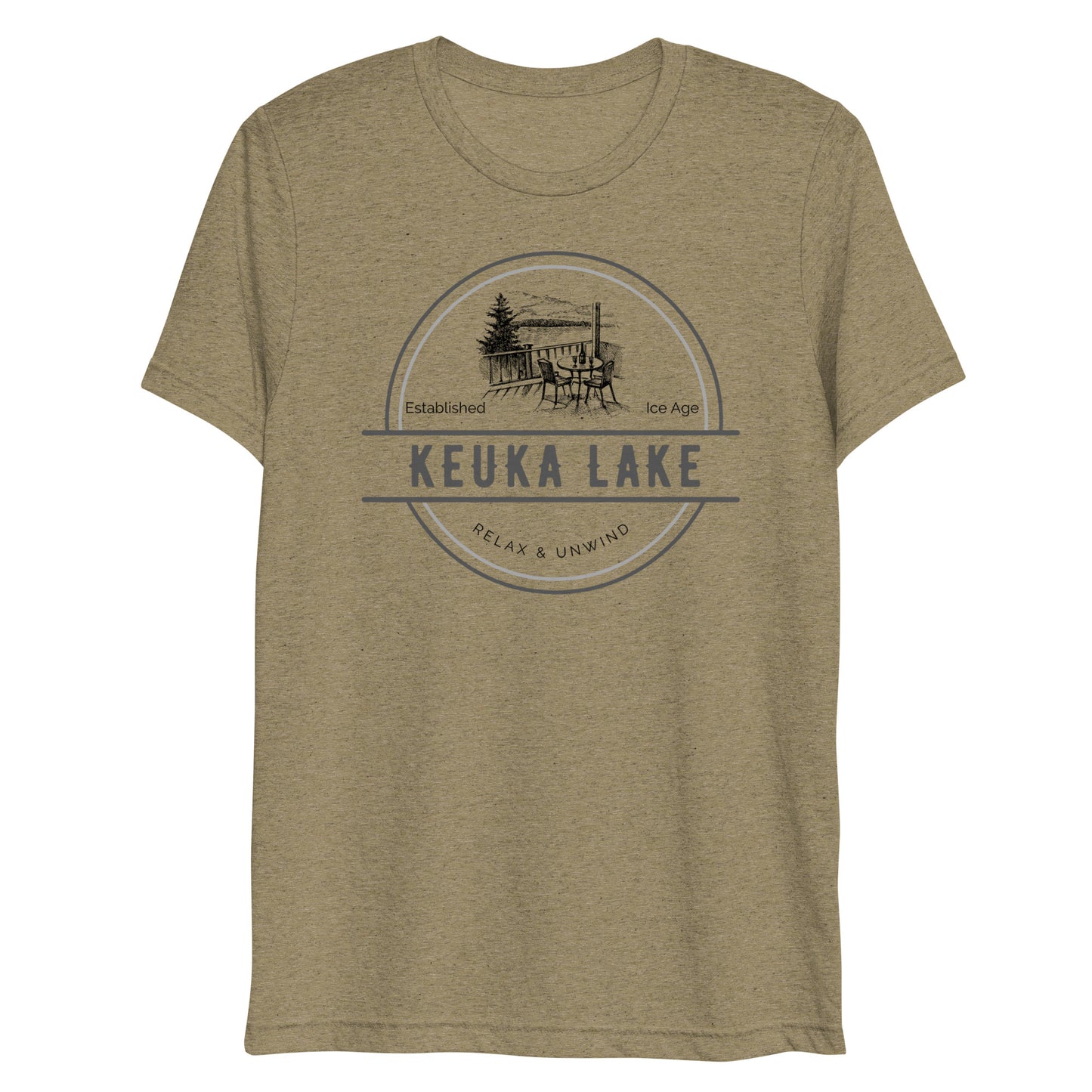 Short sleeve t-shirt - Keuka Lake View from a Deck