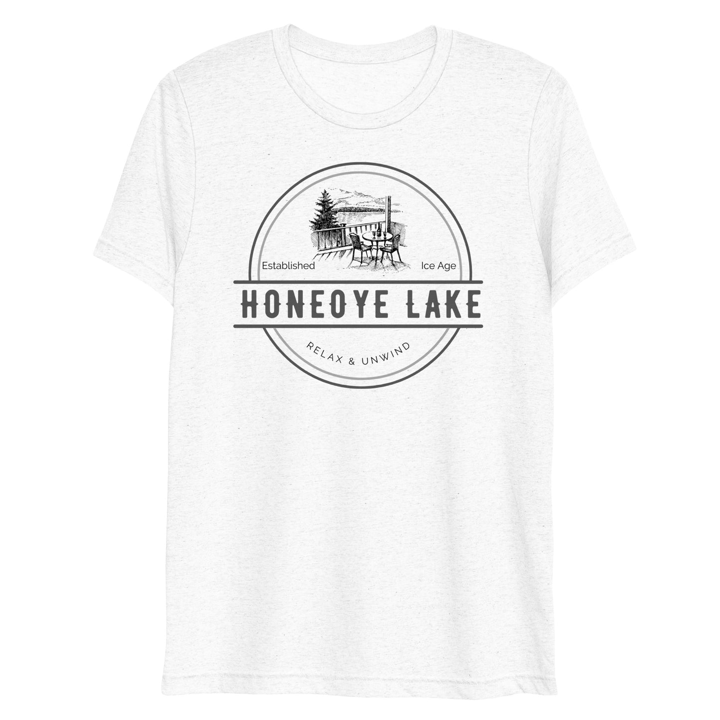 Short sleeve t-shirt - Honeoye Lake View from a Deck