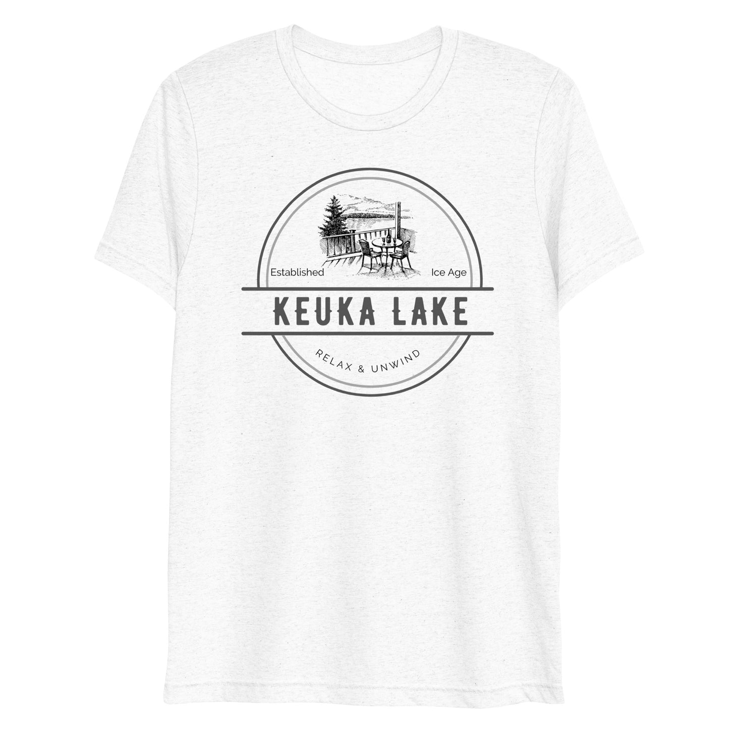 Short sleeve t-shirt - Keuka Lake View from a Deck