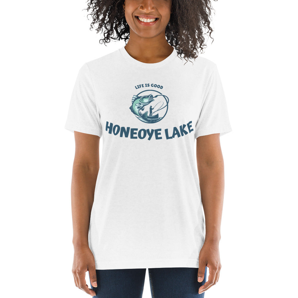 Short sleeve t-shirt - Honeoye Lake Life is Good Fisherman