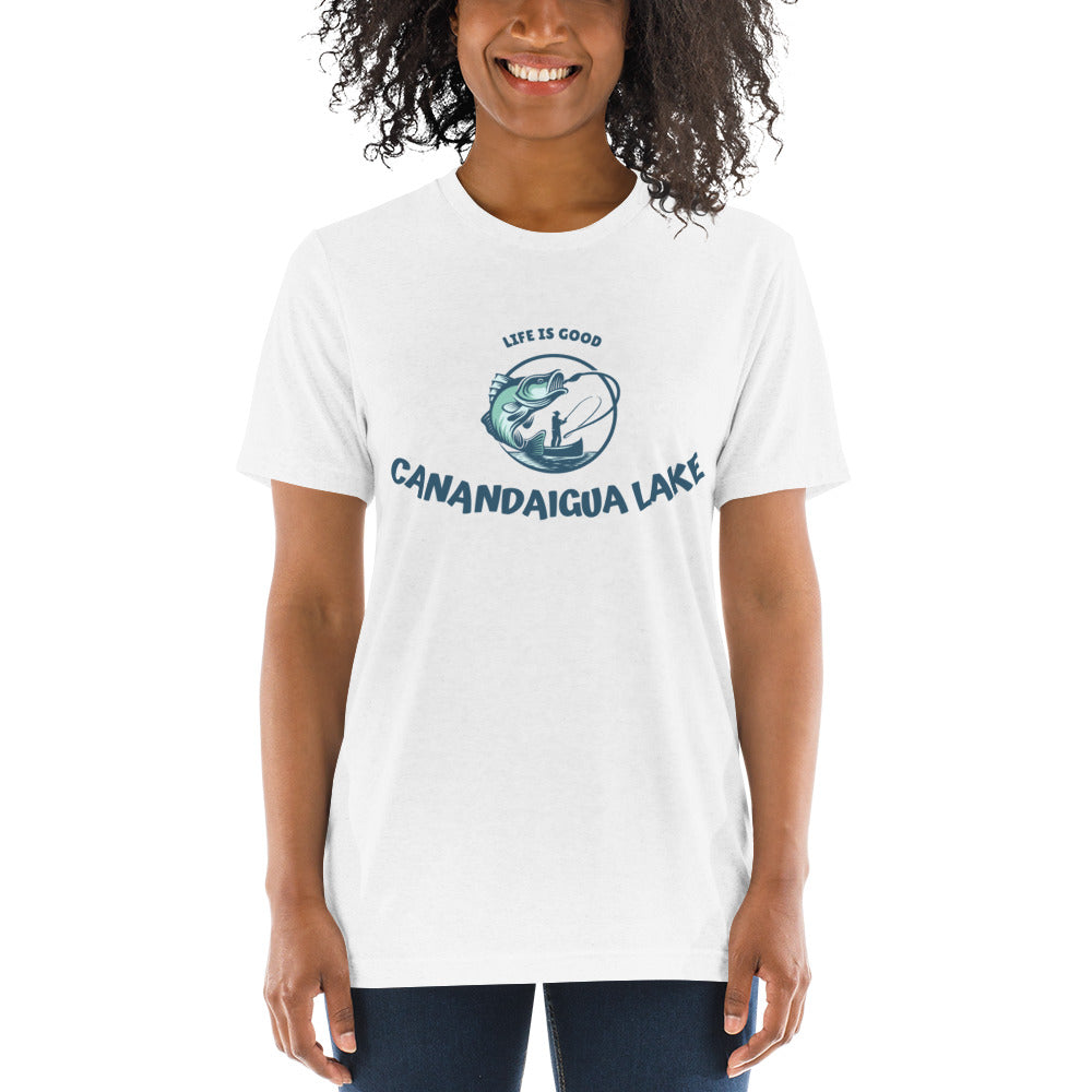 Short sleeve t-shirt - Canandaigua Lake Life is Good Fisherman