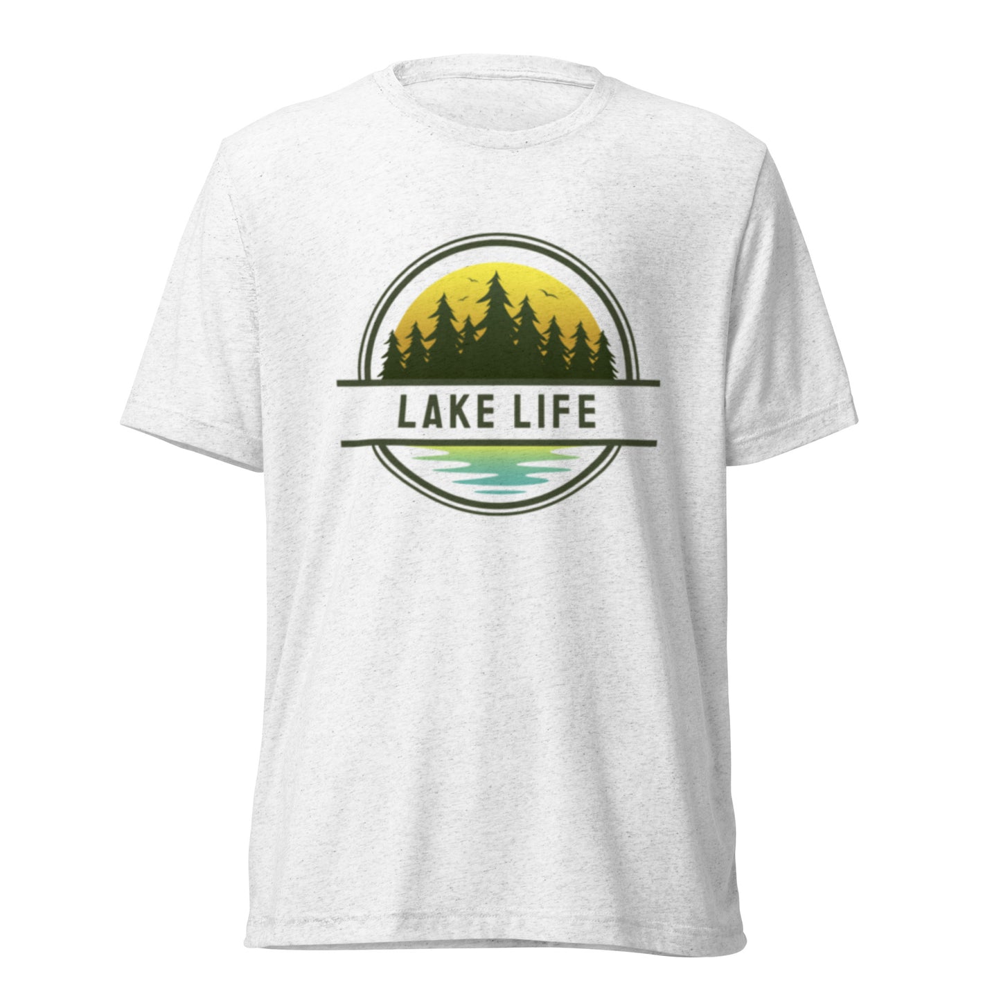 Short sleeve t-shirt - Lake Life yellow & blue