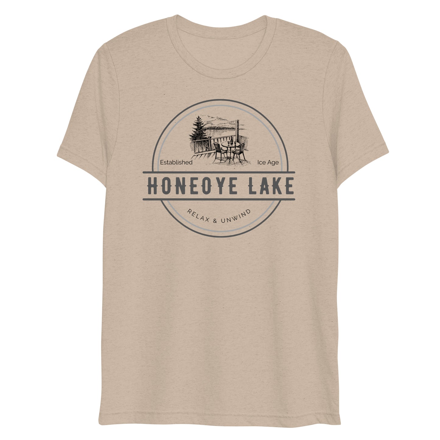 Short sleeve t-shirt - Honeoye Lake View from a Deck