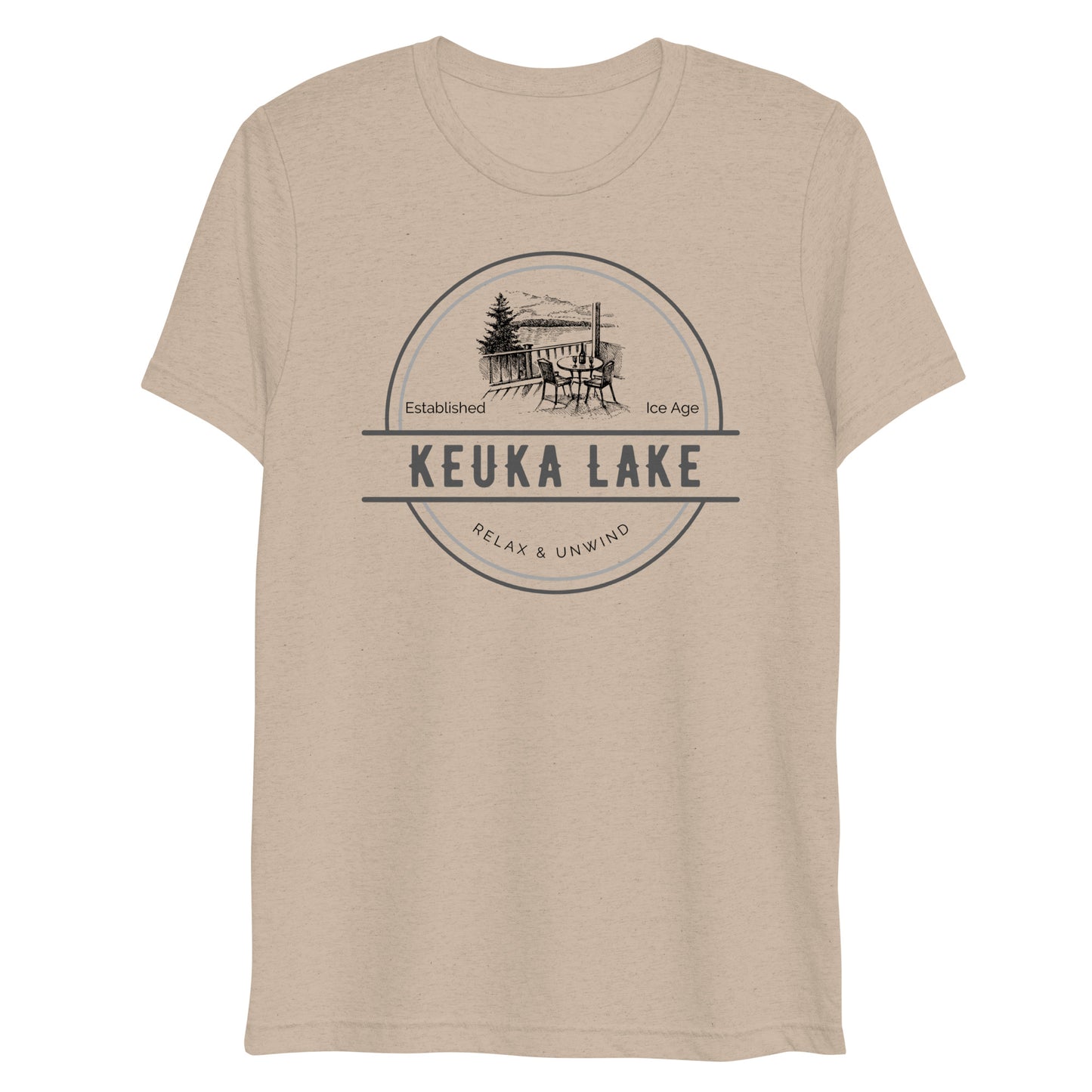 Short sleeve t-shirt - Keuka Lake View from a Deck