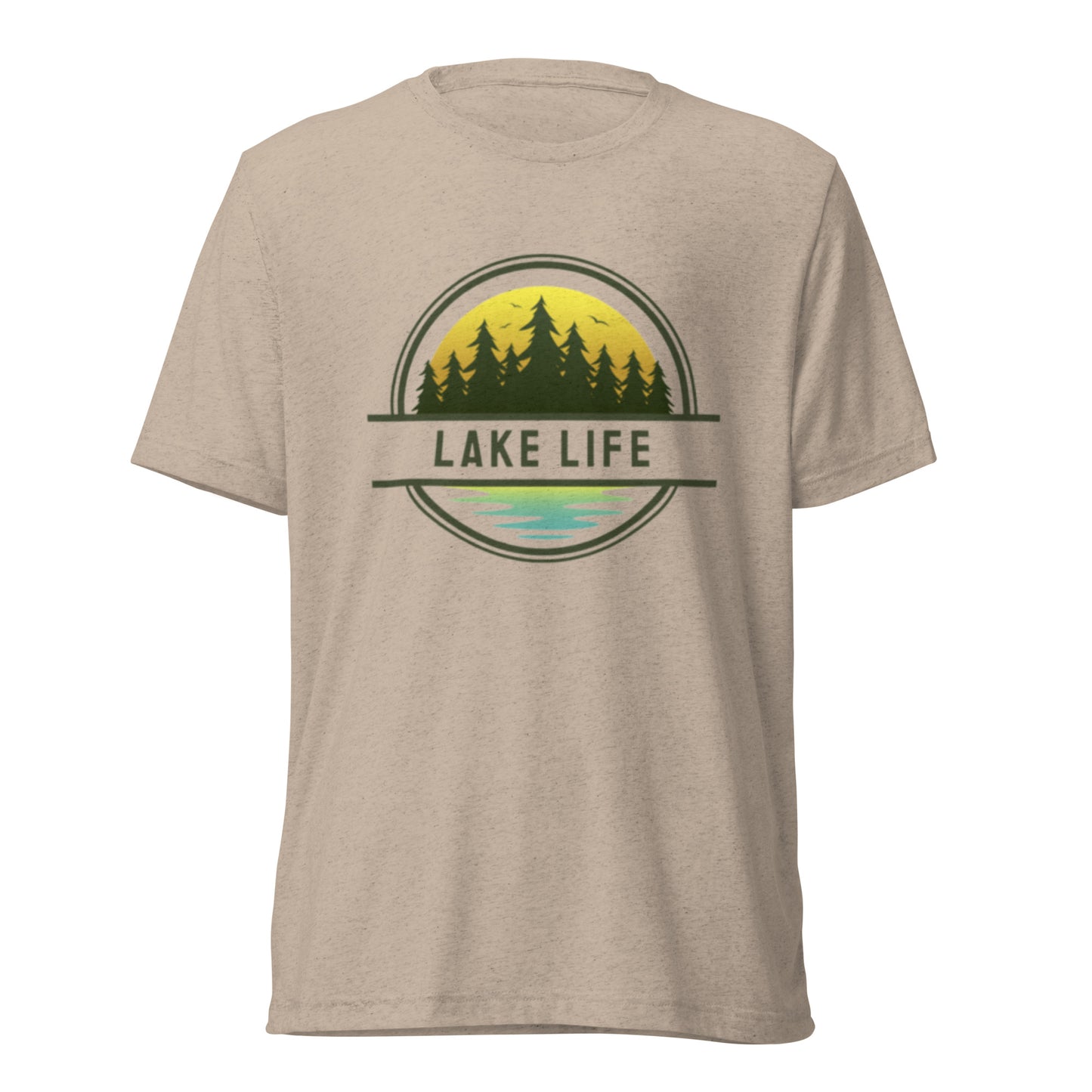 Short sleeve t-shirt - Lake Life yellow & blue