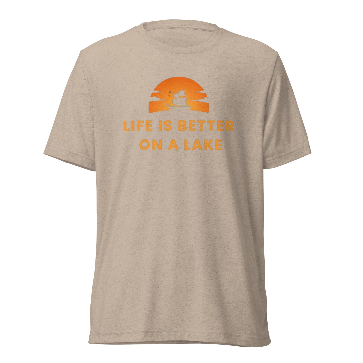 Short sleeve t-shirt - Life is Better on a Lake Blue Sailboat