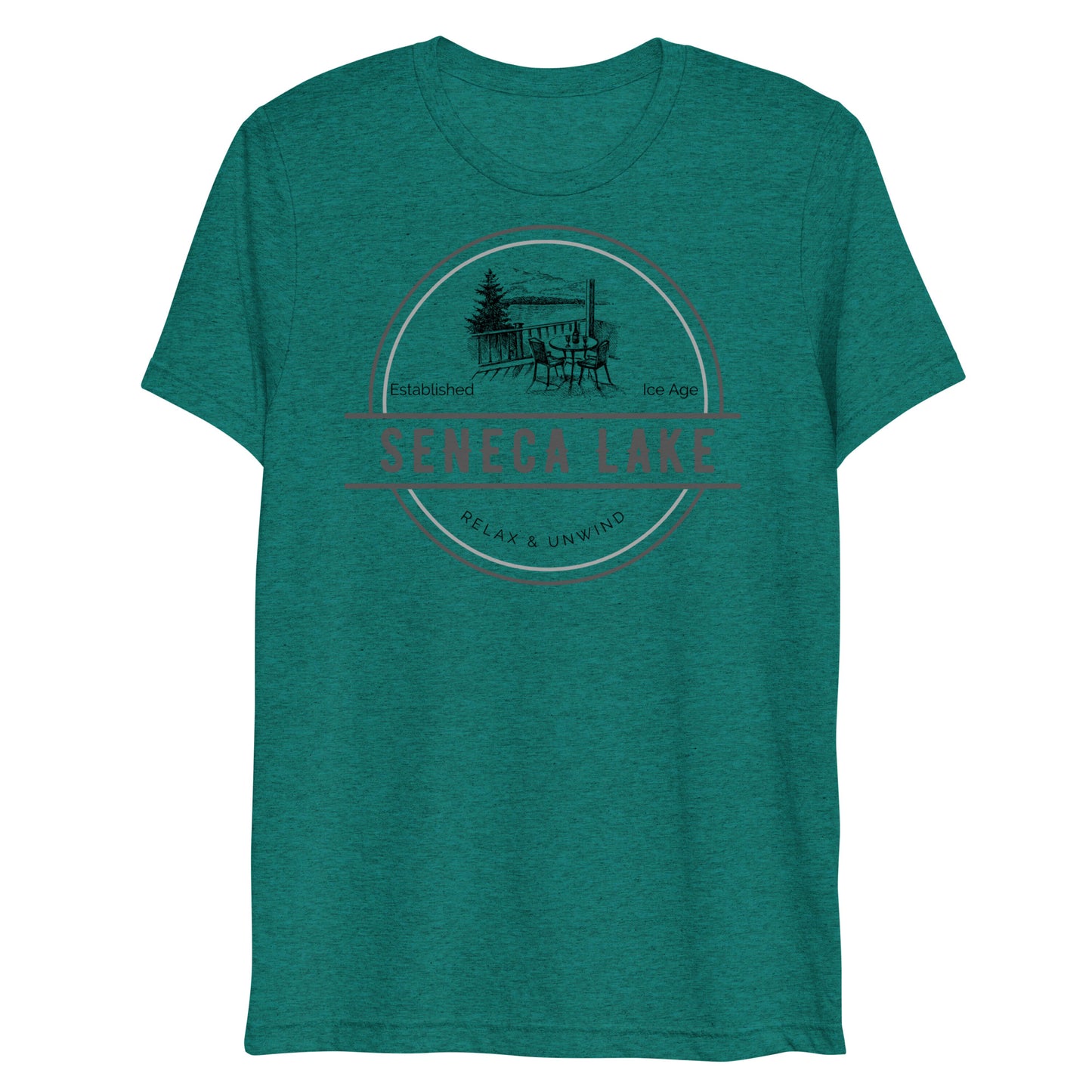 Short sleeve t-shirt - Seneca Lake View from a Deck