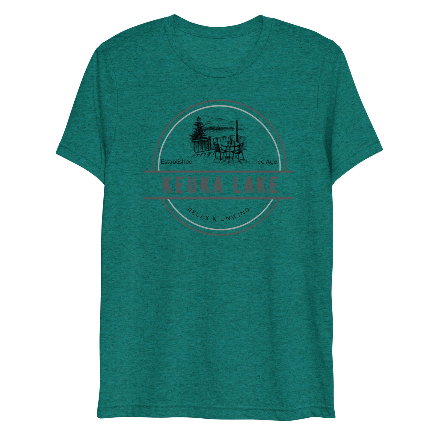 Short sleeve t-shirt - Keuka Lake View from a Deck