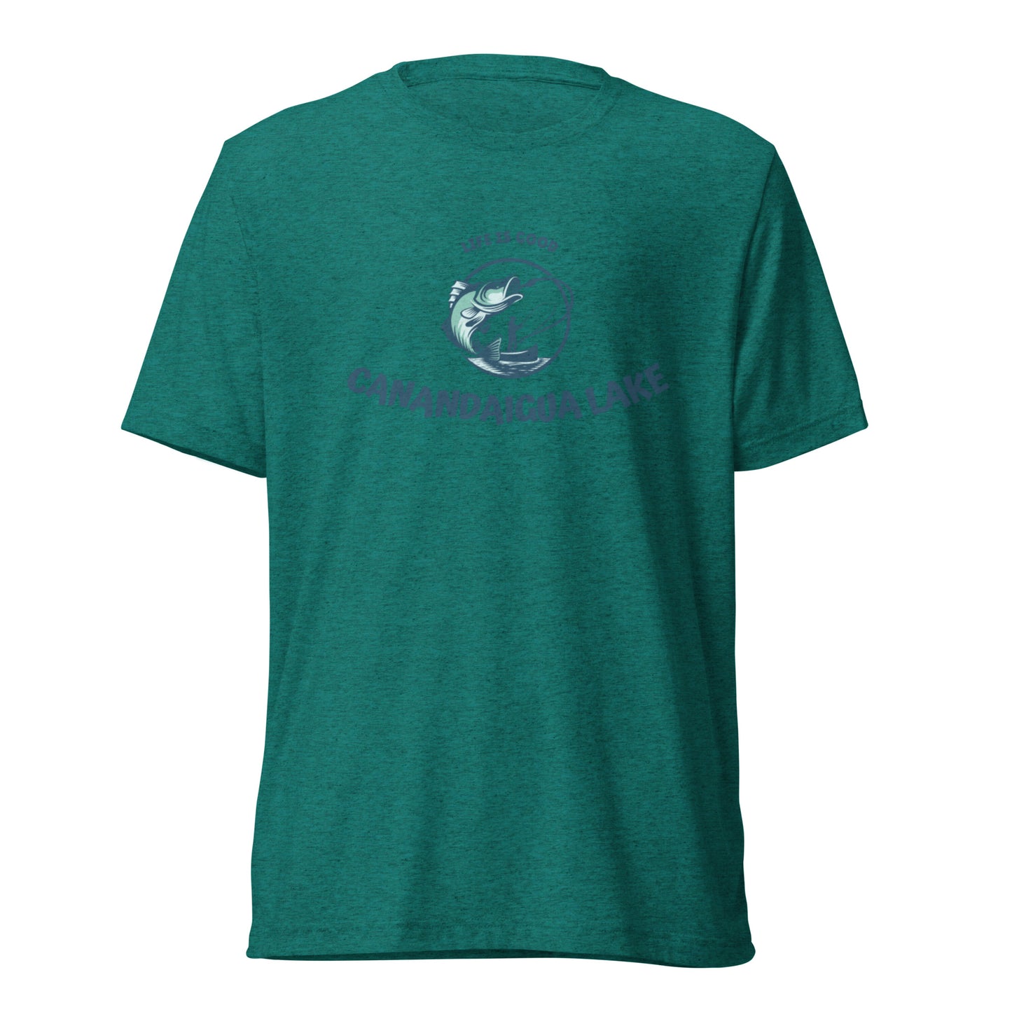 Short sleeve t-shirt - Canandaigua Lake Life is Good Fisherman