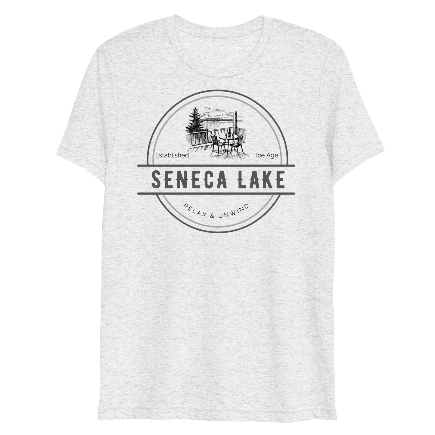 Short sleeve t-shirt - Seneca Lake View from a Deck