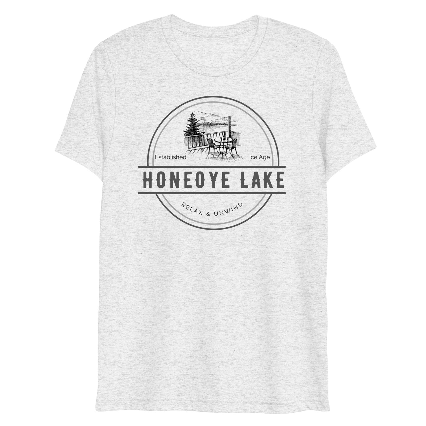 Short sleeve t-shirt - Honeoye Lake View from a Deck