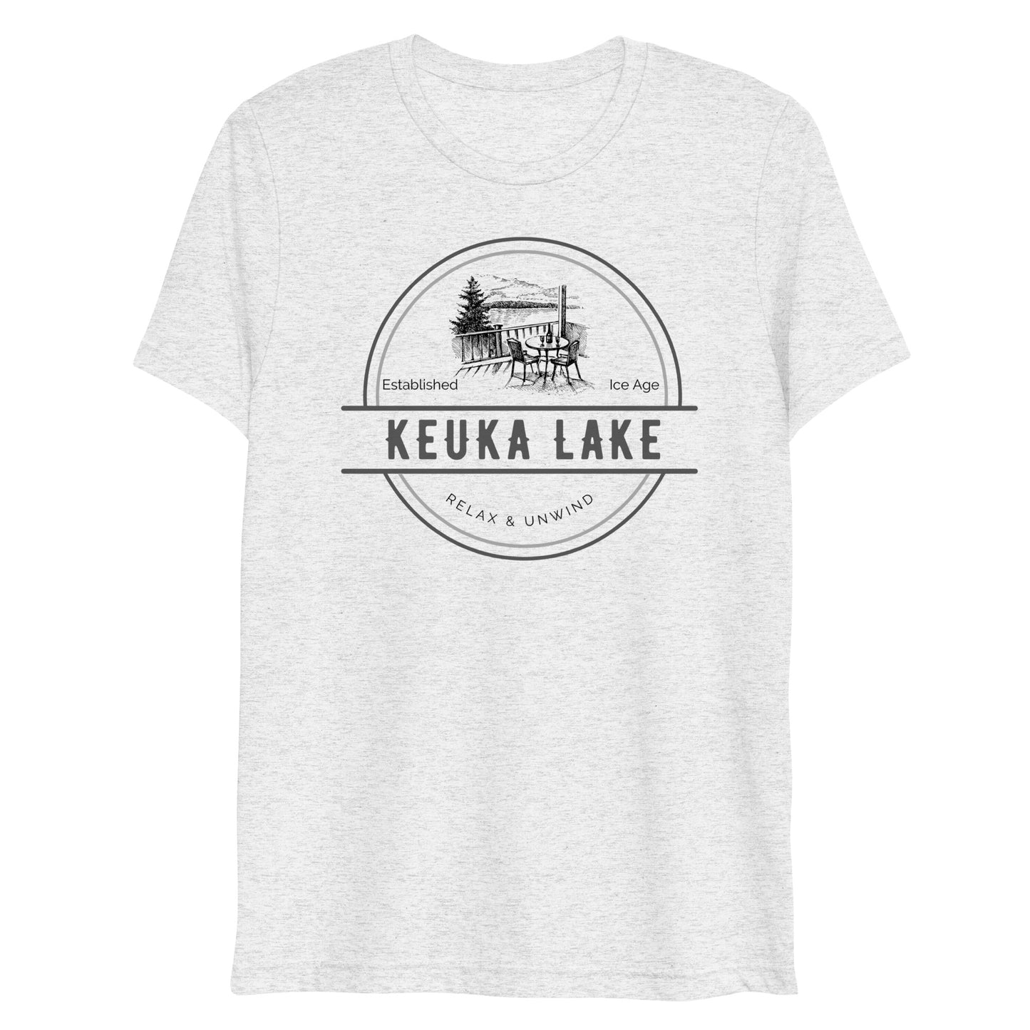 Short sleeve t-shirt - Keuka Lake View from a Deck