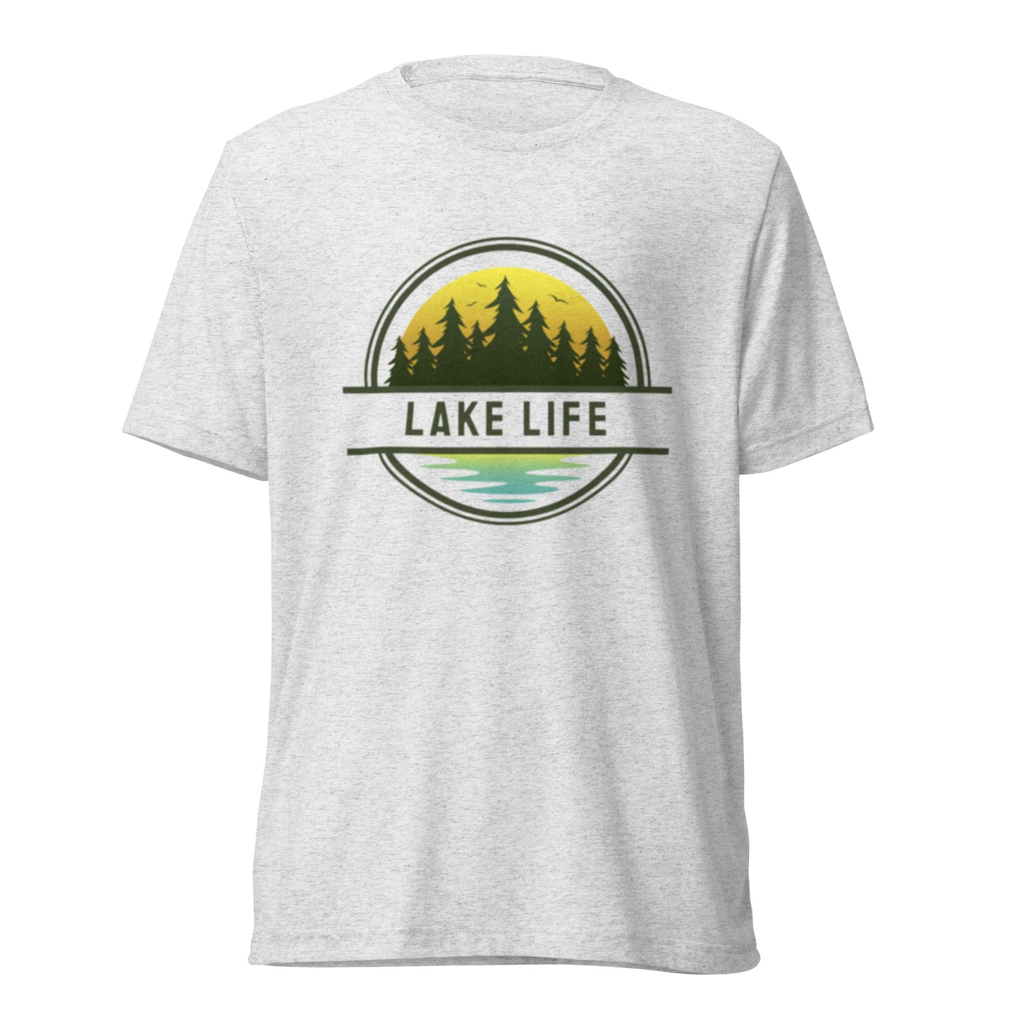 Short sleeve t-shirt - Lake Life yellow & blue