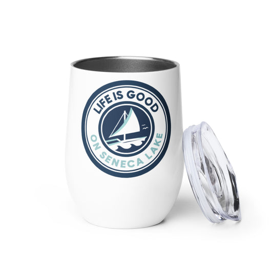 Wine tumbler - Life is Good on Seneca Lake Sailboat 1