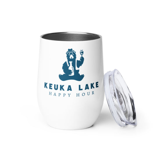 Wine tumbler - Keuka Lake Happy Hour Bear