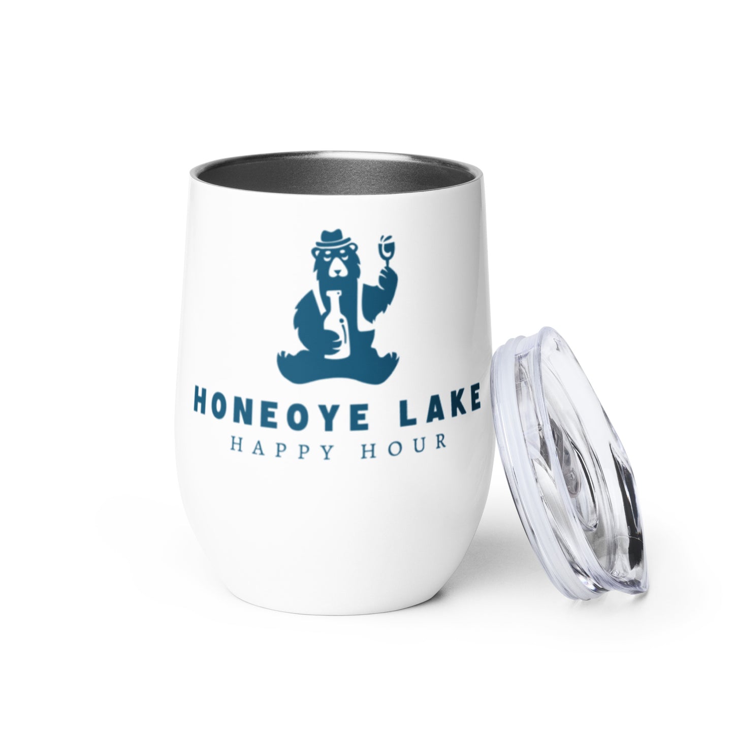 Wine tumbler - Honeoye Lake Happy Hour Bear