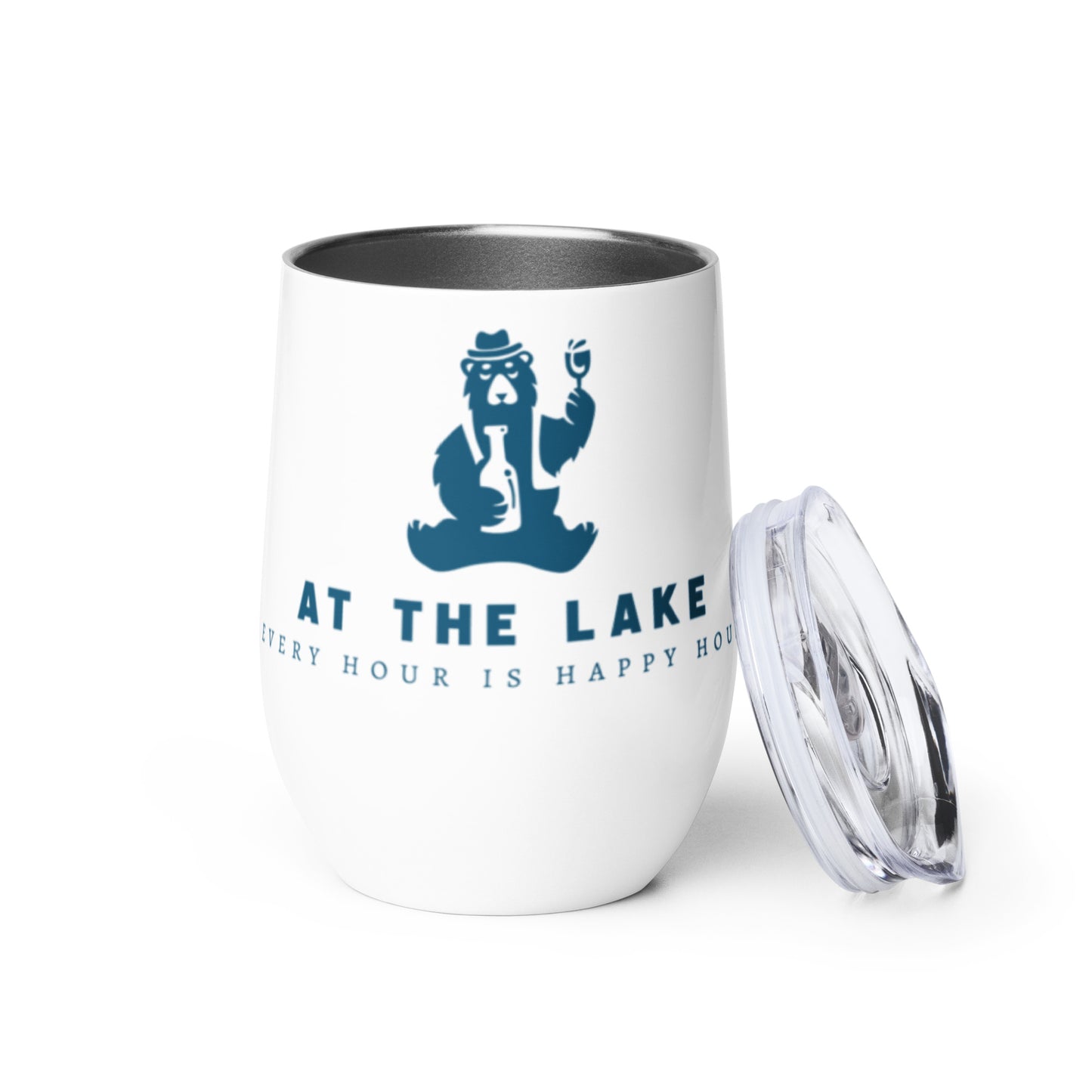 Wine tumbler - Happy Hour at the Lake Bear