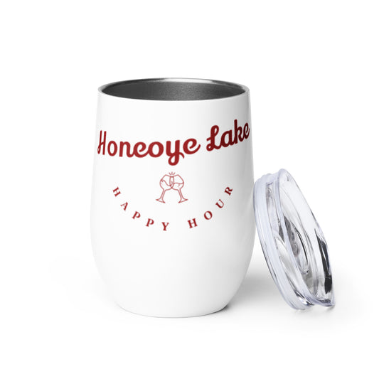 Wine tumbler - Honeoye Lake Happy Hour wine glasses