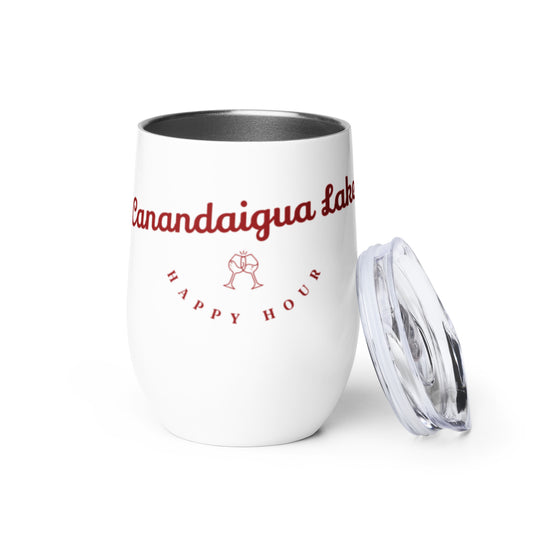 Wine tumbler - Canandaigua Lake Happy Hour wine glasses