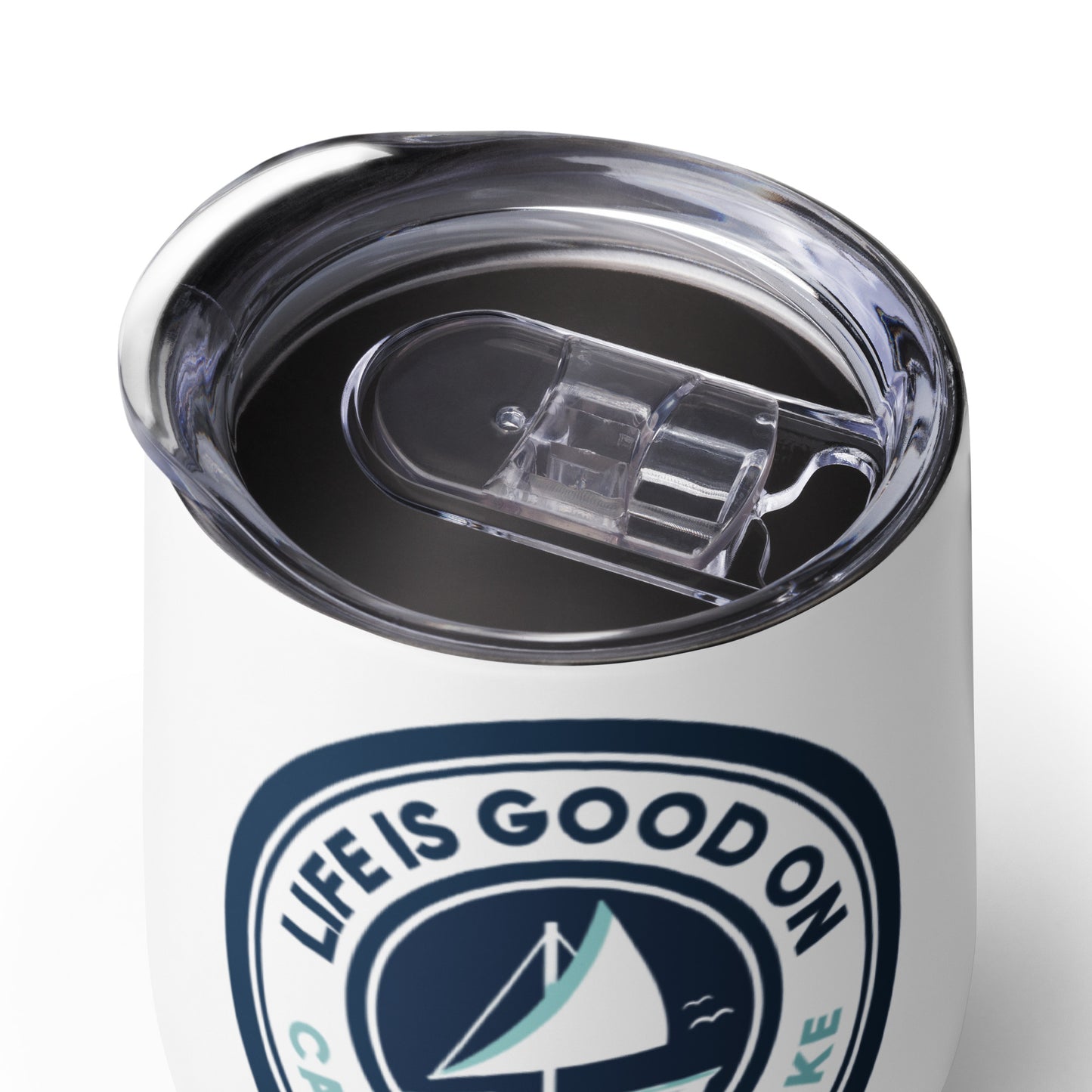 Wine tumbler - Life is Good on Canandaigua Sailboat 1