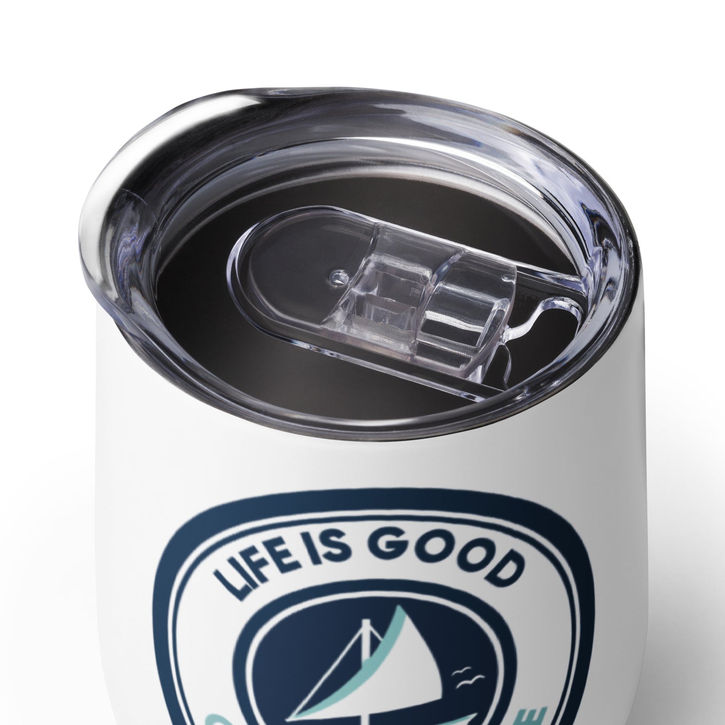 Wine tumbler - Life is Good on Any Lake Sailboat 1