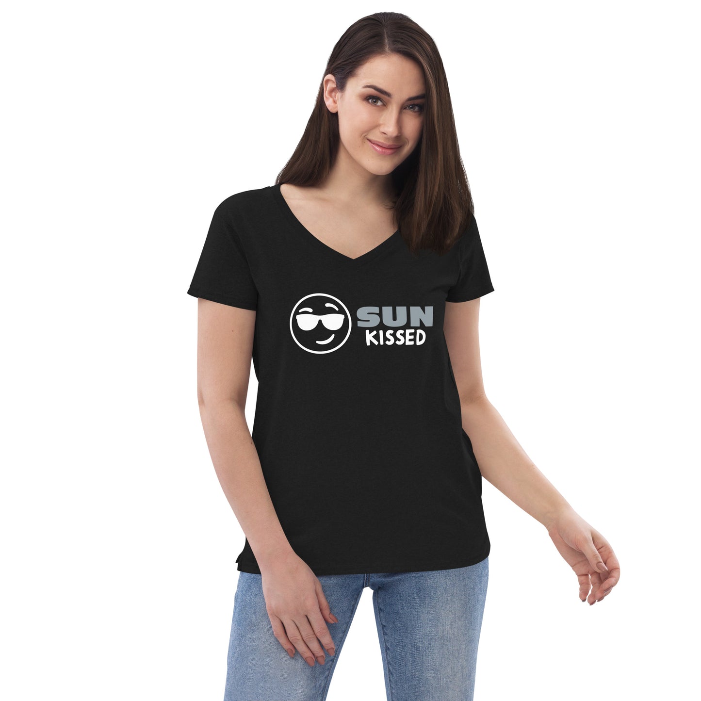 Women’s recycled v-neck t-shirt - Sun Kissed Sunglasses