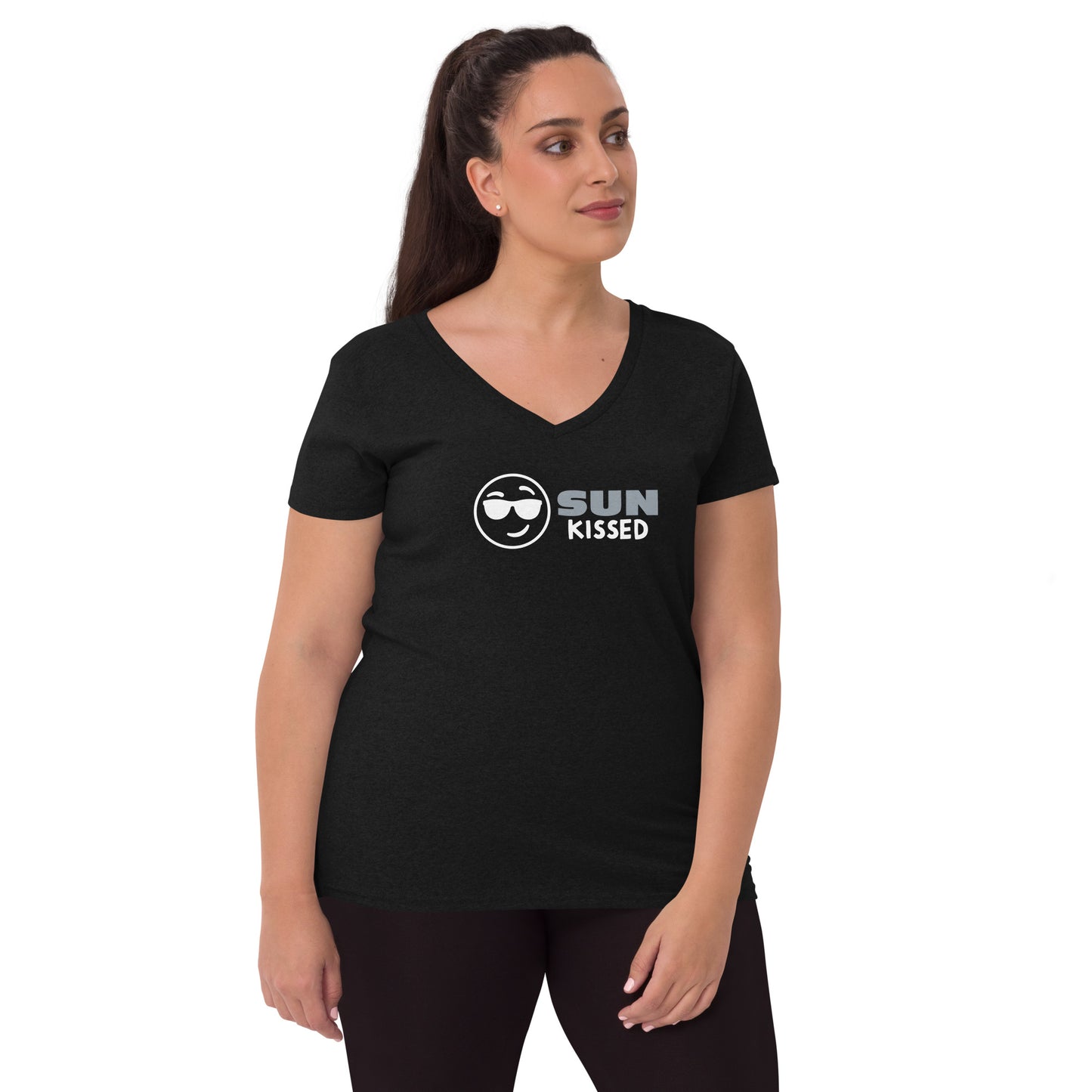 Women’s recycled v-neck t-shirt - Sun Kissed Sunglasses