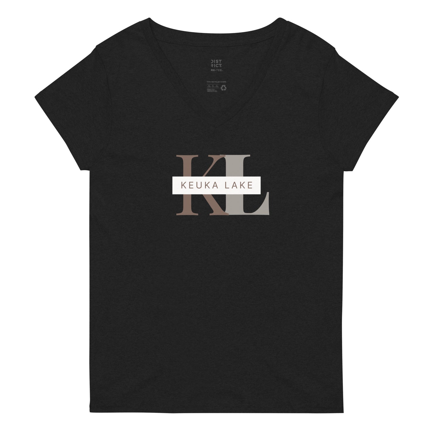 Women’s recycled v-neck t-shirt - Keuka Lake monogram style 2