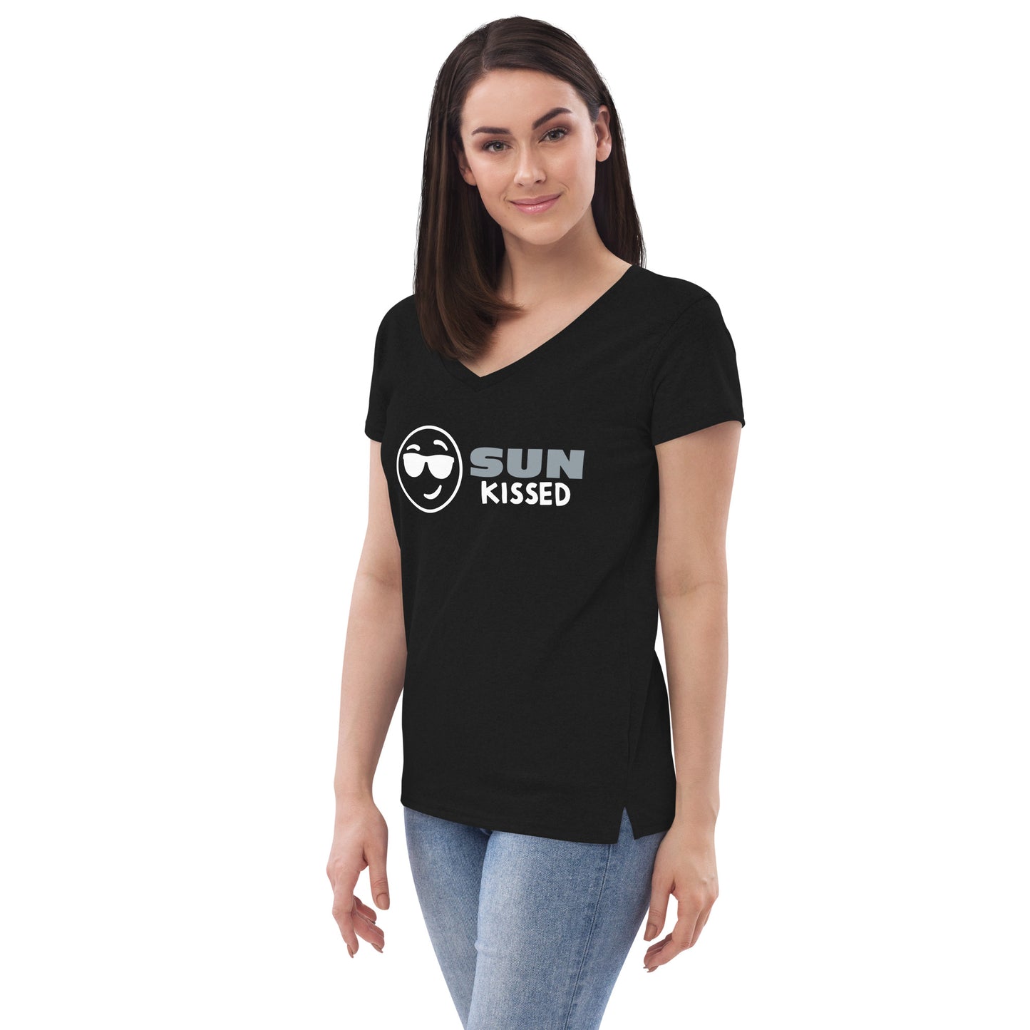 Women’s recycled v-neck t-shirt - Sun Kissed Sunglasses