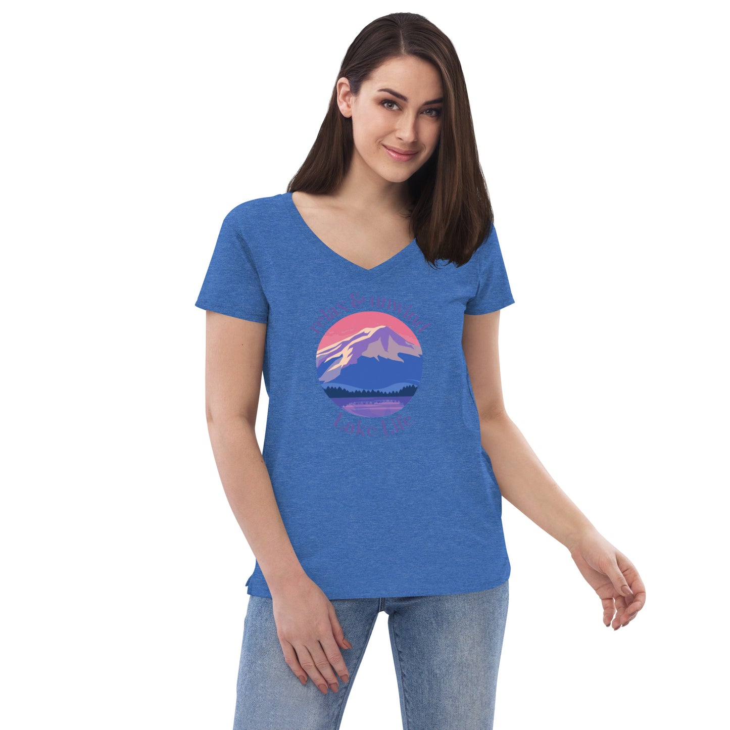 Women’s recycled v-neck t-shirt - Relax & Unwind purple