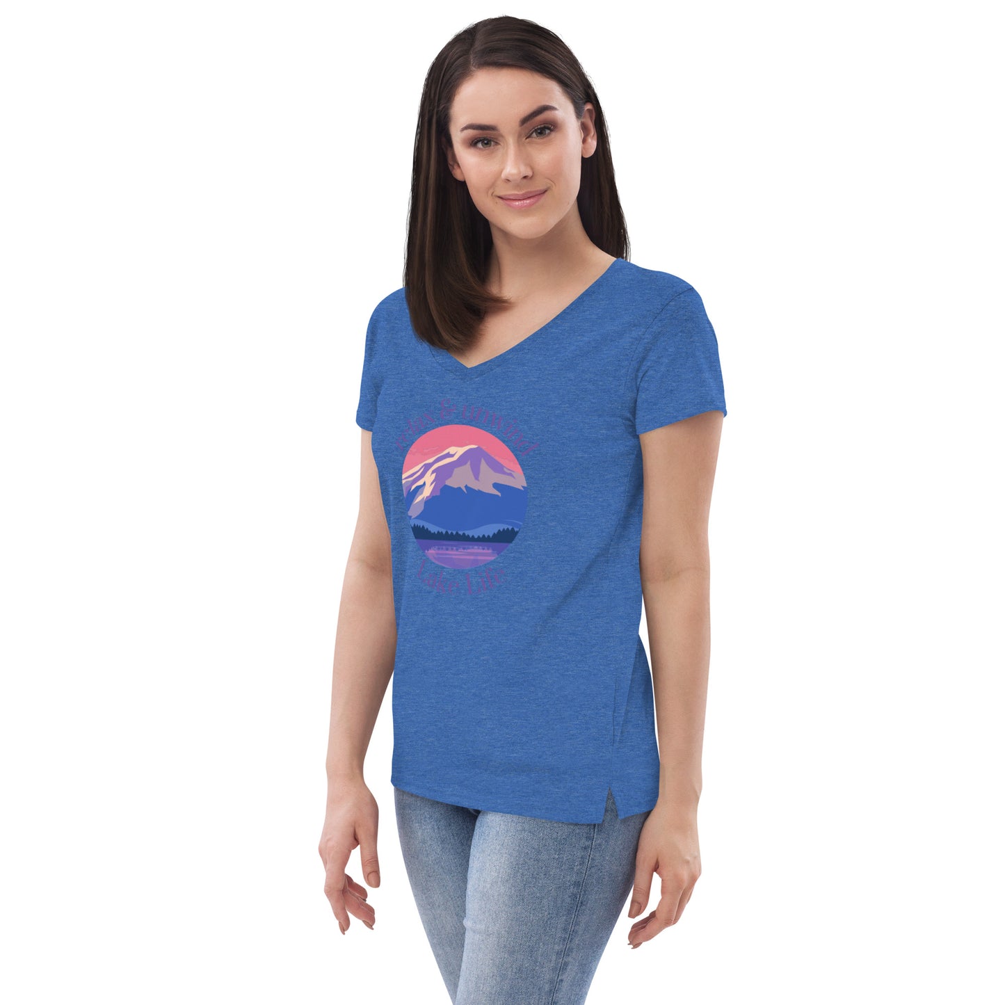 Women’s recycled v-neck t-shirt - Relax & Unwind purple