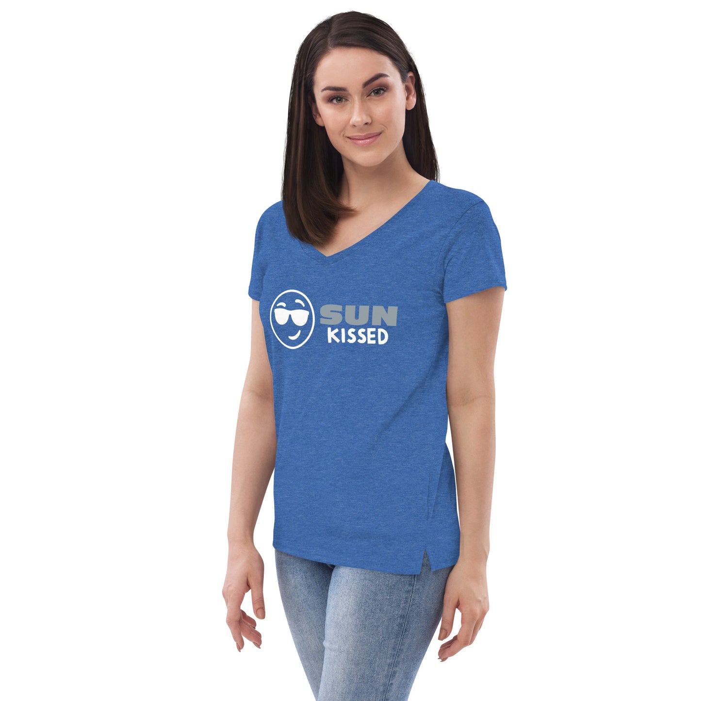 Women’s recycled v-neck t-shirt - Sun Kissed Sunglasses