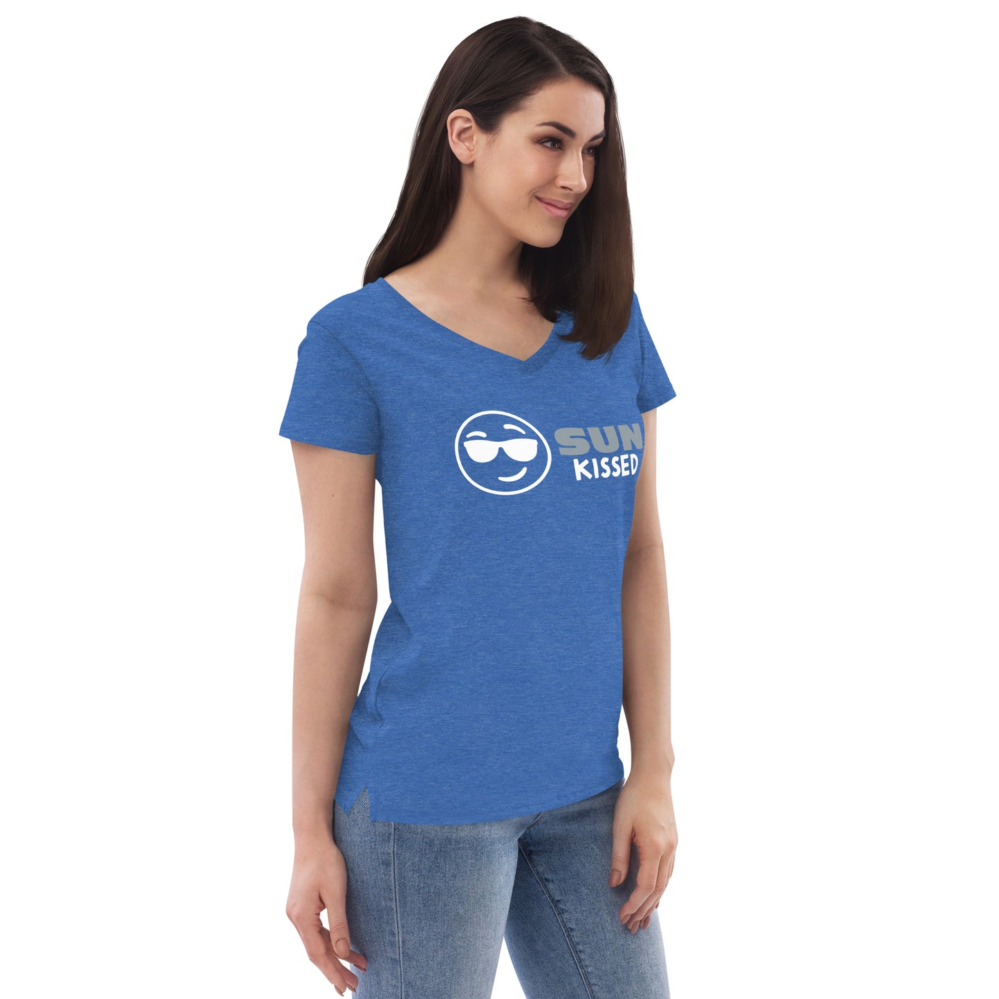 Women’s recycled v-neck t-shirt - Sun Kissed Sunglasses