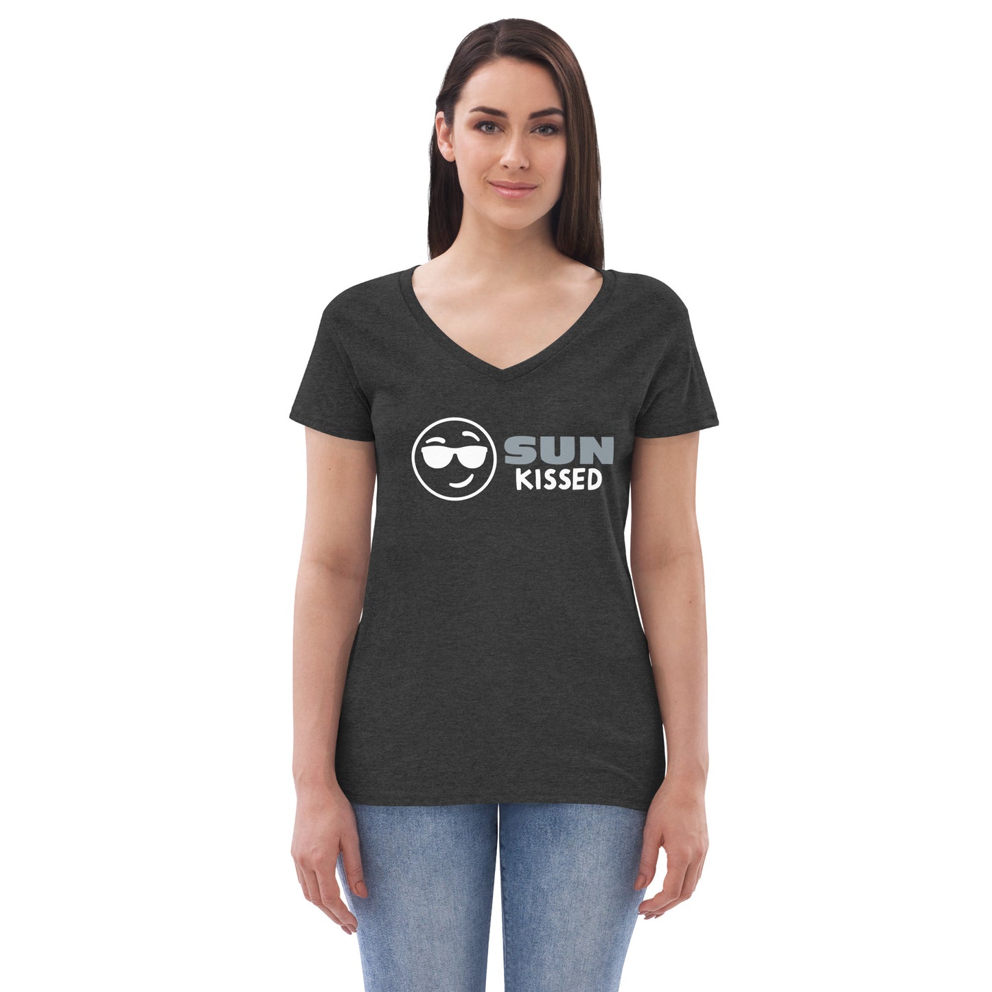 Women’s recycled v-neck t-shirt - Sun Kissed Sunglasses