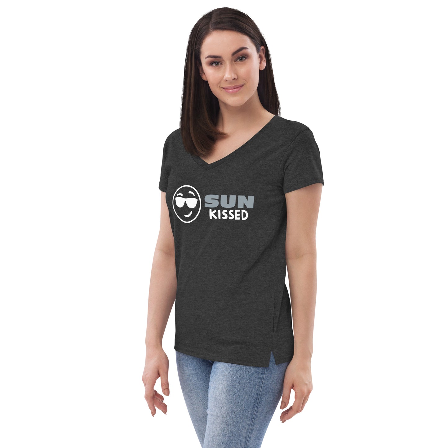 Women’s recycled v-neck t-shirt - Sun Kissed Sunglasses