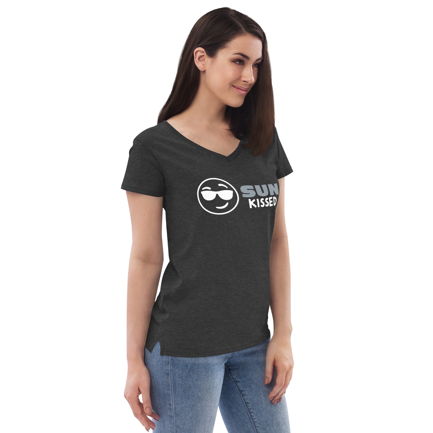 Women’s recycled v-neck t-shirt - Sun Kissed Sunglasses