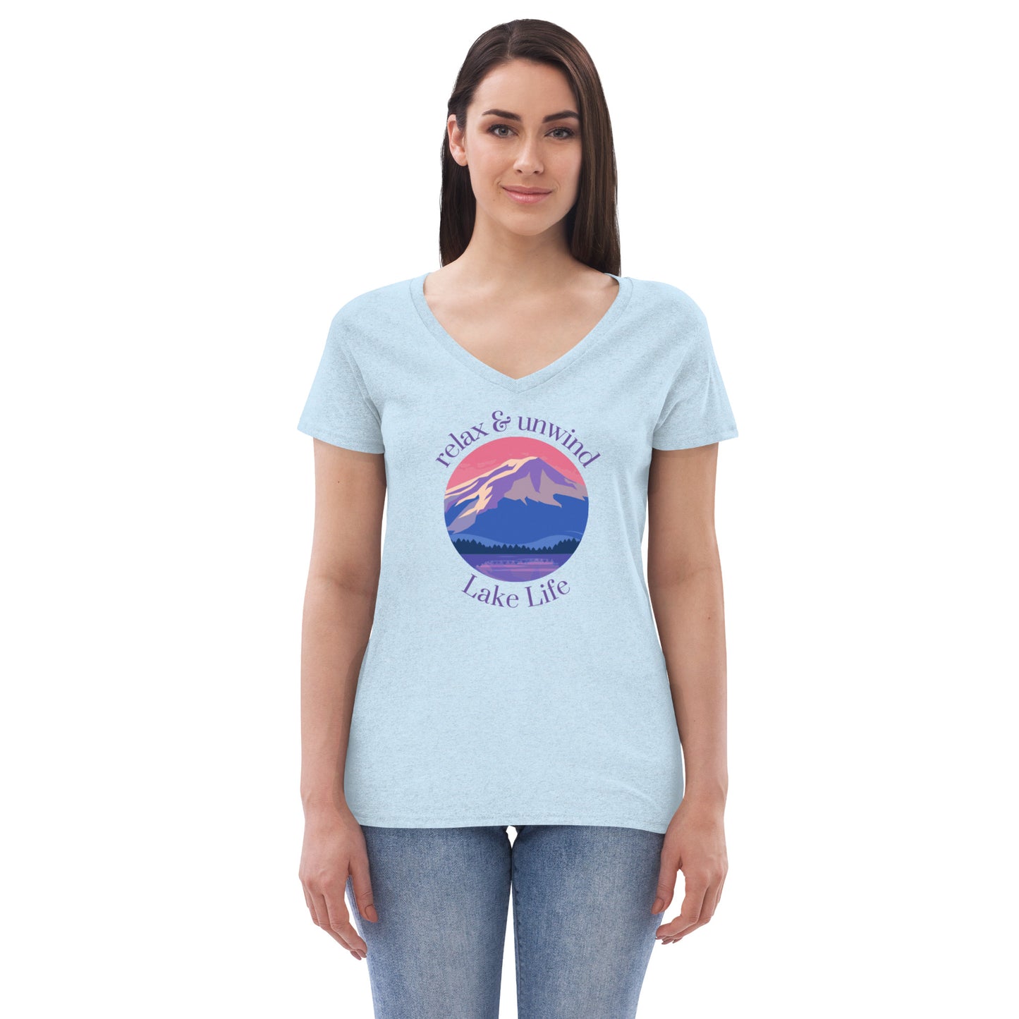 Women’s recycled v-neck t-shirt - Relax & Unwind purple