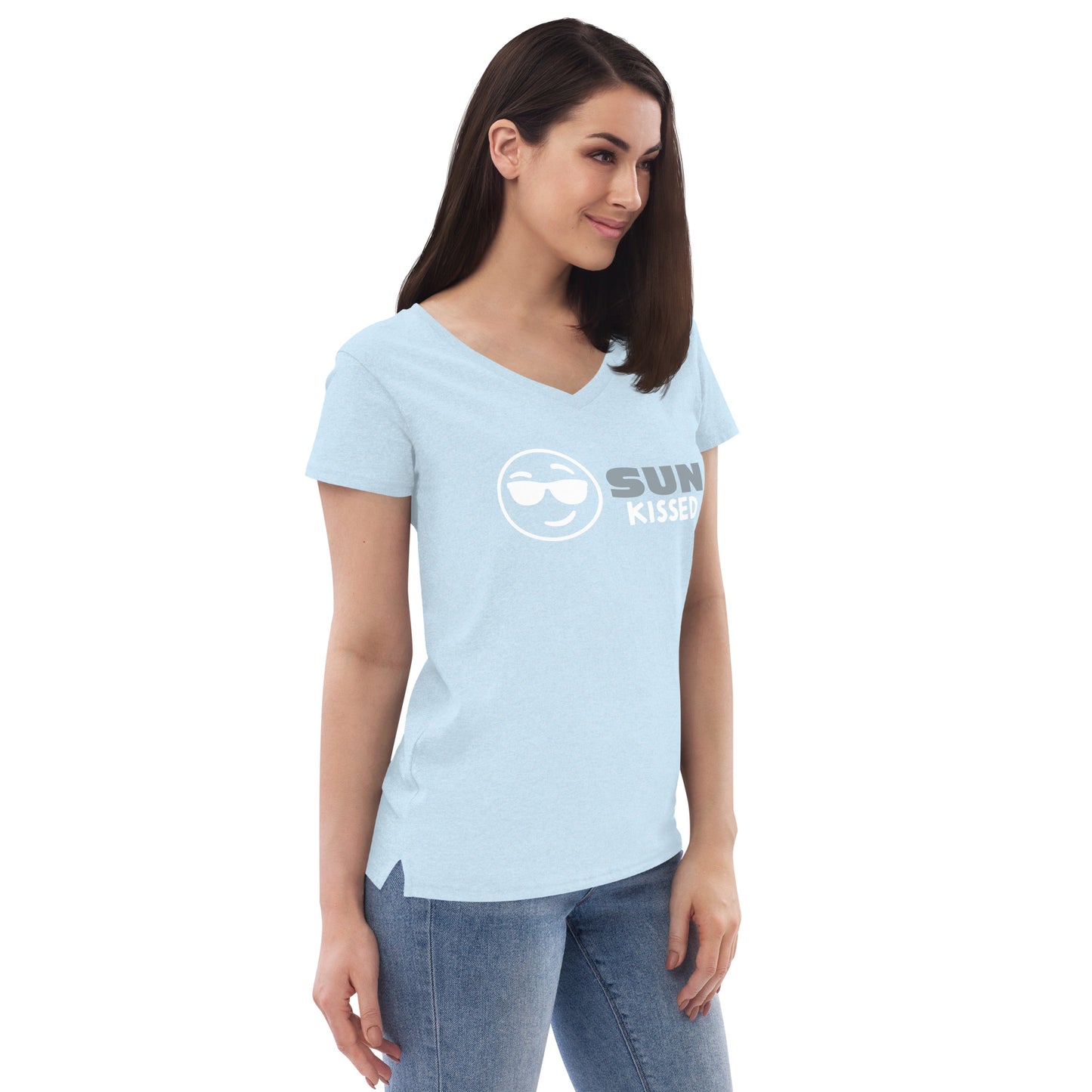 Women’s recycled v-neck t-shirt - Sun Kissed Sunglasses