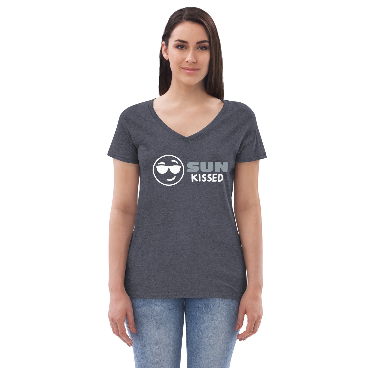 Women’s recycled v-neck t-shirt - Sun Kissed Sunglasses