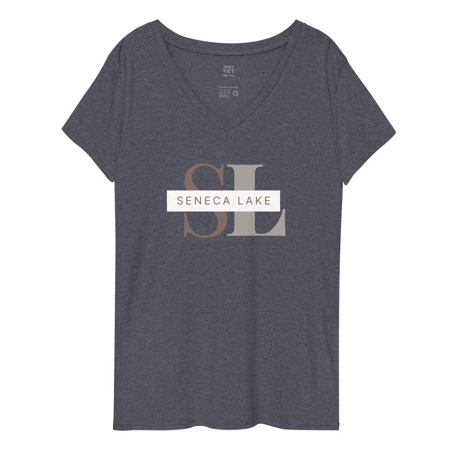 Women’s recycled v-neck t-shirt - Seneca Lake monogram style 2