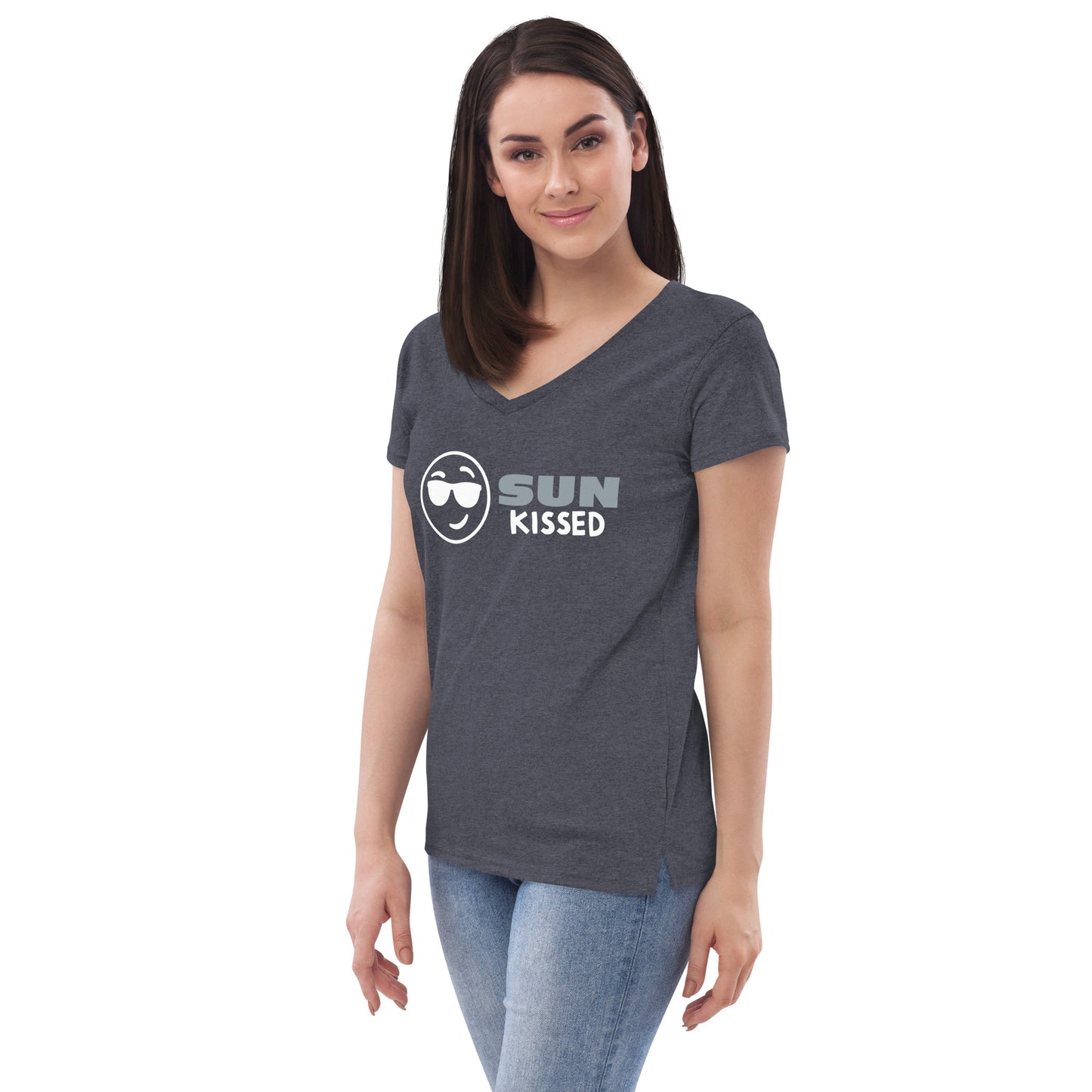 Women’s recycled v-neck t-shirt - Sun Kissed Sunglasses